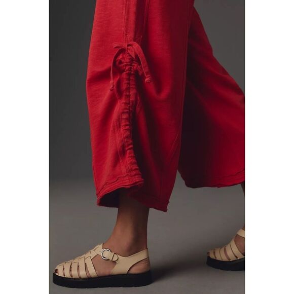 Anthropologie Daily Practice Seamed Wide-Leg Jumpsuit One-Piece Red XLP NEW - Picture 4 of 4